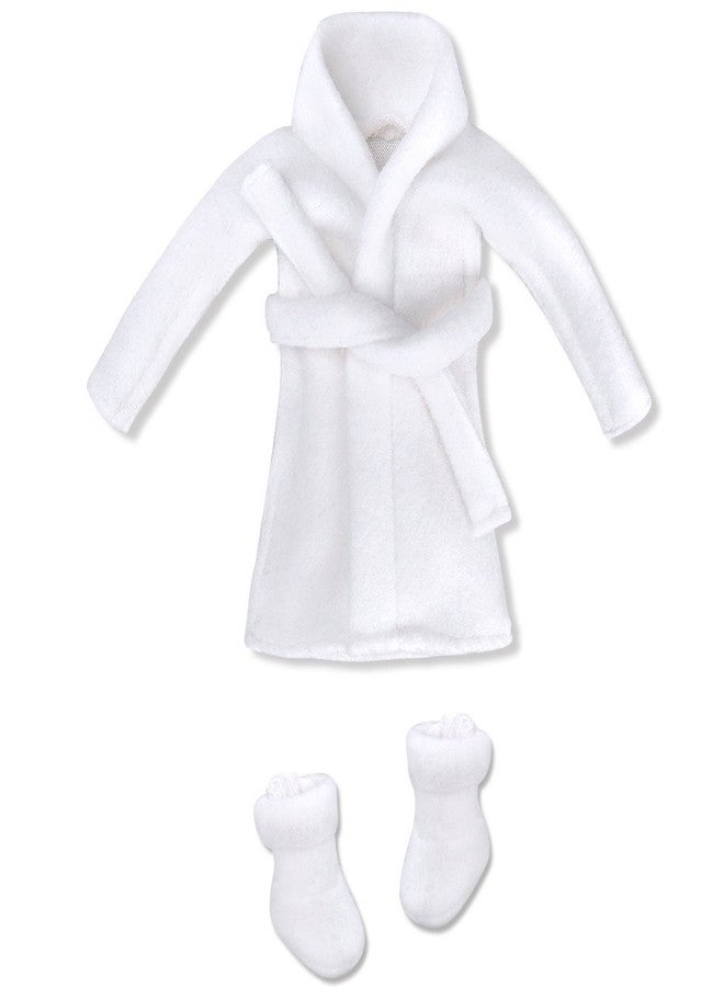 E-TING Santa Clothing Bathrobe Christmas Accessories for elf Doll (White Bathrobe) - Image 2