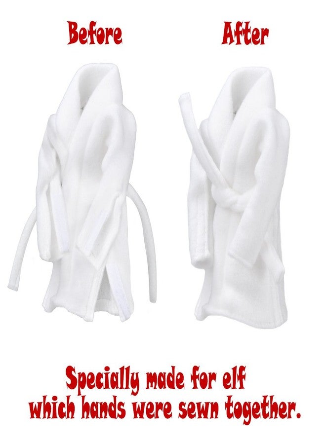 E-TING Santa Clothing Bathrobe Christmas Accessories for elf Doll (White Bathrobe) - Image 5