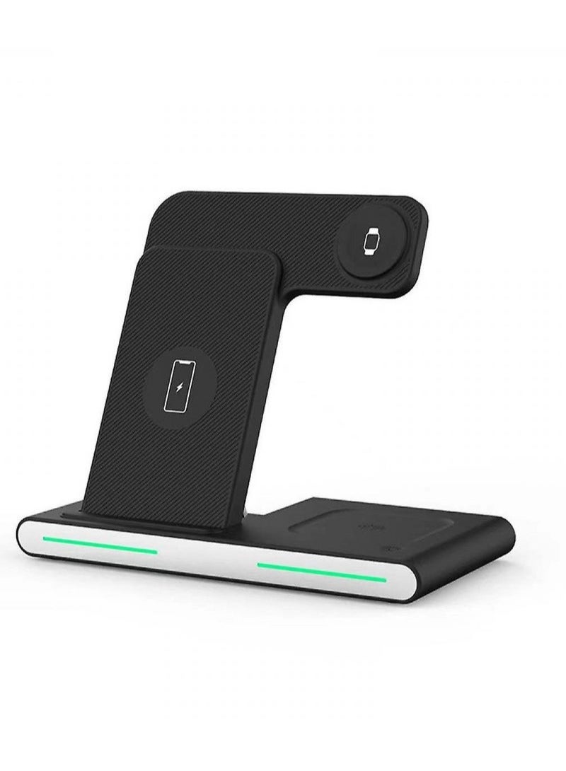 GO-DES Vertical 15w Folding Three In One Wireless Charger For Apple 14 Mobile Phone Headset Watch Charging Bracket - Image 2