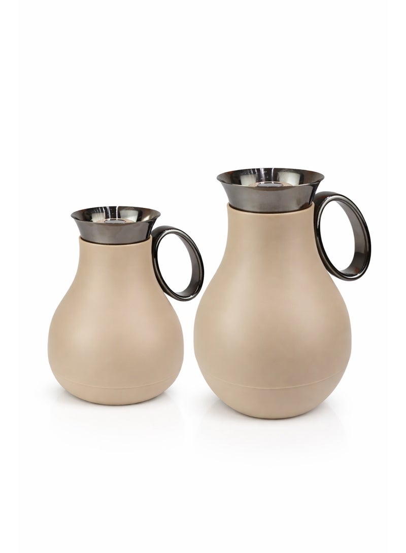 Raz طقم ترمس قهوة وشاي عربي – ترمس فاخر ناعم الملمس بحافة من الفولاذ المقاوم للصدأ للقهوة والشاي - Image 5