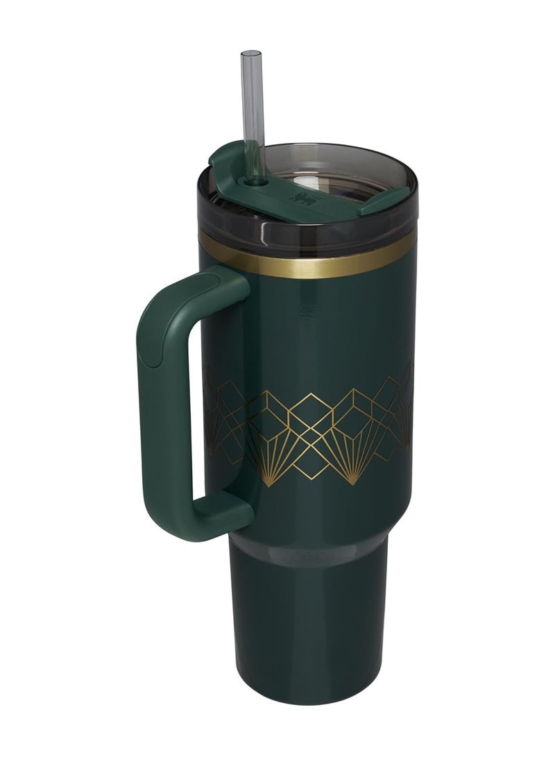 Stanley Stanley cup H2.0 Stainless Steel with Lid and Straw for Water Iced Tea,Coffee and Smoothie,Forrest Gloss Deco,40 oz  - Image 2