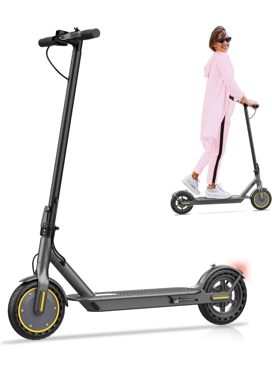 Electric Scooter, Powerful 350W Brushless Motor, Max 25-35 KM Long Range, Top Speed 15/20/30 KM/H, 8.5" Solid Tires, E Scooter for Adults and Teen