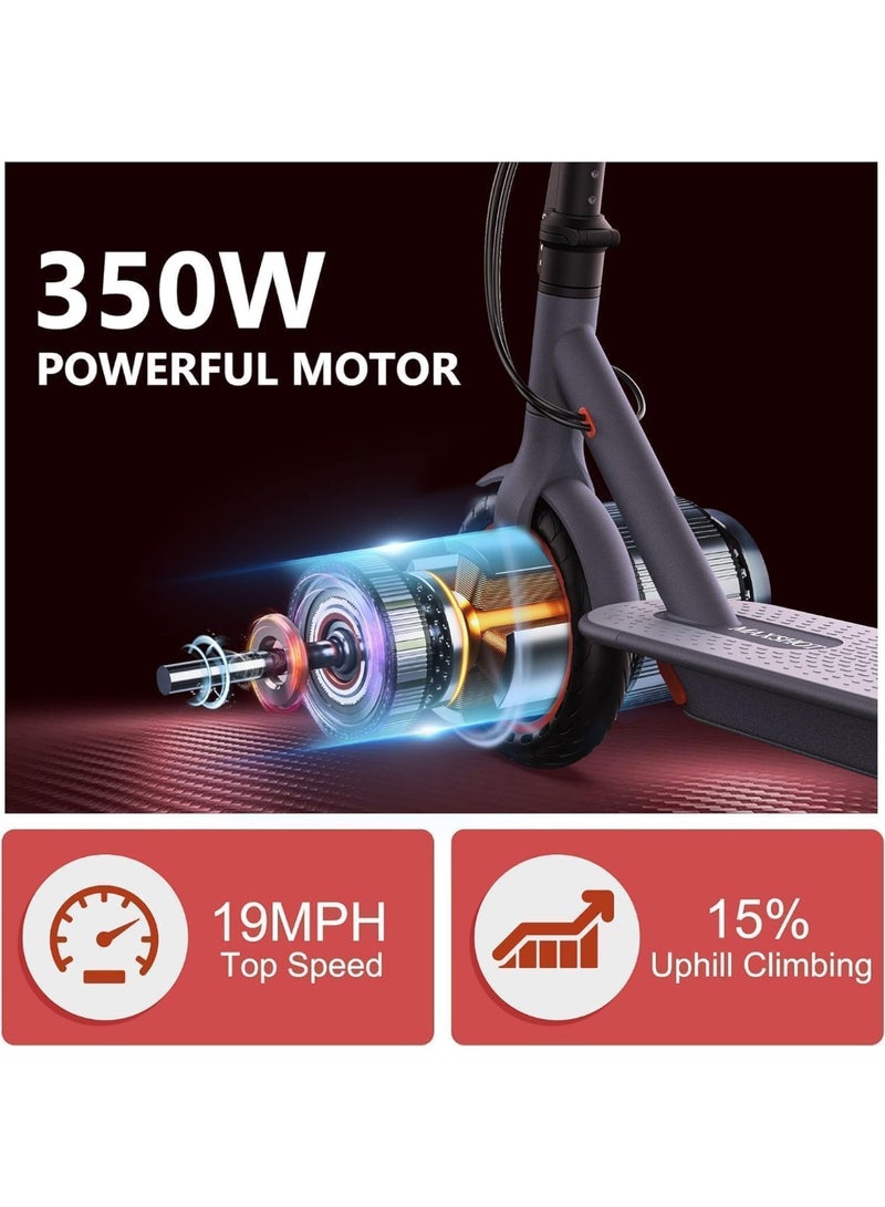 OHAHO Electric Scooter, Powerful 350W Brushless Motor, Max 25-35 KM Long Range, Top Speed 15/20/30 KM/H, 8.5" Solid Tires, E Scooter for Adults and Teen - Image 3