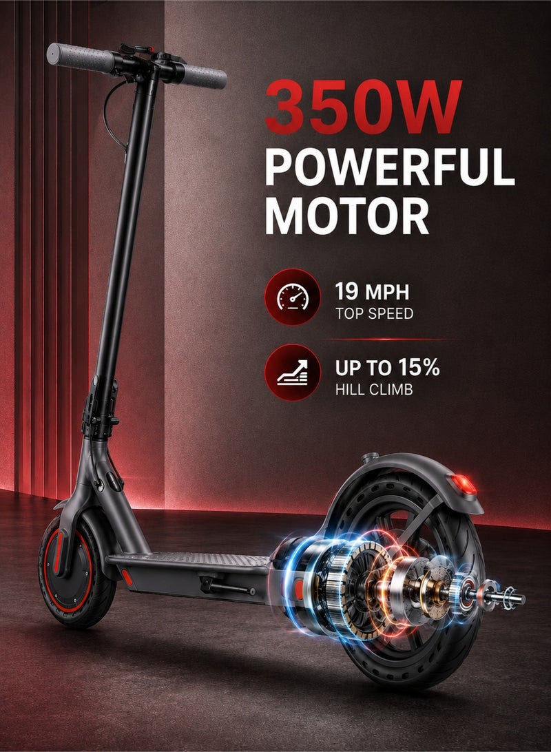 OHAHO Electric Scooter, Powerful 350W Brushless Motor, Max 25-35 KM Long Range, Top Speed 15/20/30 KM/H, 8.5" Solid Tires, E Scooter for Adults and Teen - Image 2