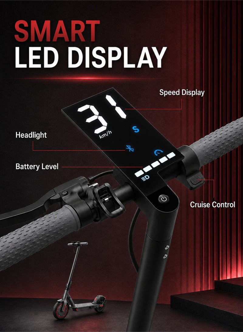 OHAHO Electric Scooter, Powerful 350W Brushless Motor, Max 25-35 KM Long Range, Top Speed 15/20/30 KM/H, 8.5" Solid Tires, E Scooter for Adults and Teen - Image 4