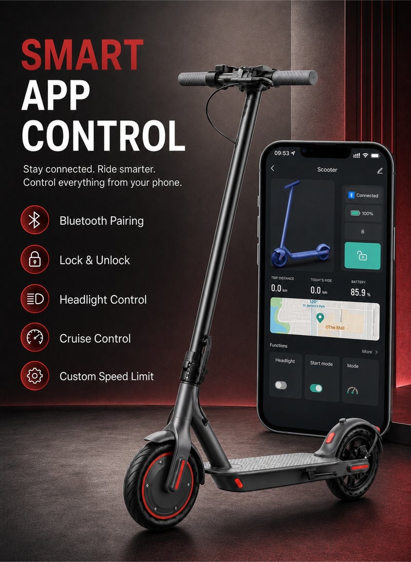 OHAHO Electric Scooter, Powerful 350W Brushless Motor, Max 25-35 KM Long Range, Top Speed 15/20/30 KM/H, 8.5" Solid Tires, E Scooter for Adults and Teen - Image 5