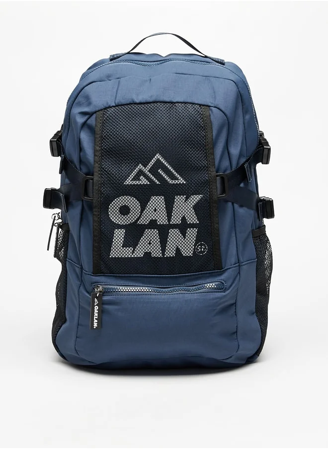 Oaklan by Shoexpress Logo Print Backpack with Adjustable Straps - 42x30x16 cm