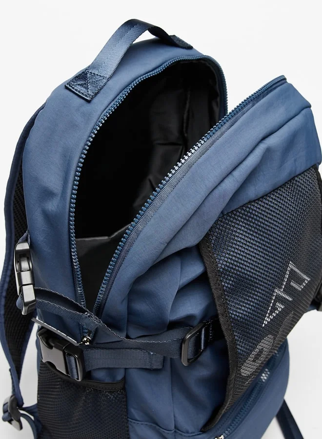 Oaklan by Shoexpress Logo Print Backpack with Adjustable Straps - 42x30x16 cm