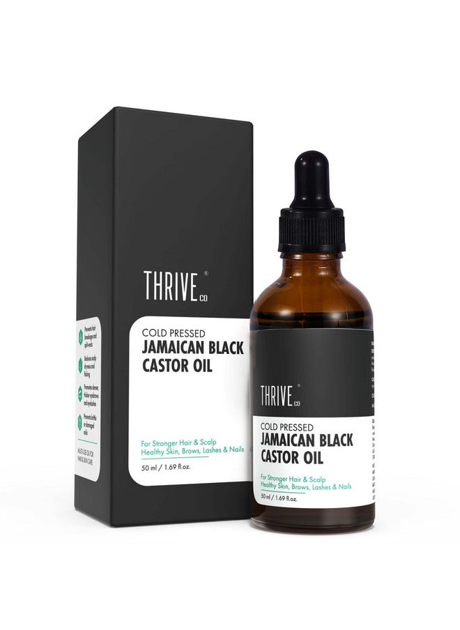 THRIVECO - Cold-Pressed Jamaican Black Castor Oil For Hair, Skin, Eyebrows, Eyelashes & Nails | Promotes Scalp Health, Thicker Brows & Lashes | Prevents Hair Breakage | For Men & Women | 50 Ml - Image 1