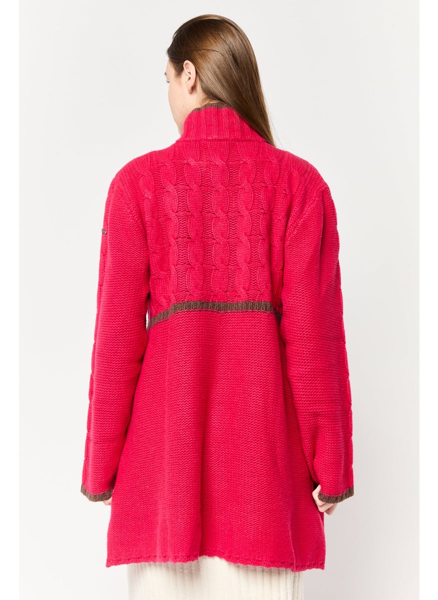 Harmont & Blaine Women Crochet Cardigans, Deep Pink  - Image 2