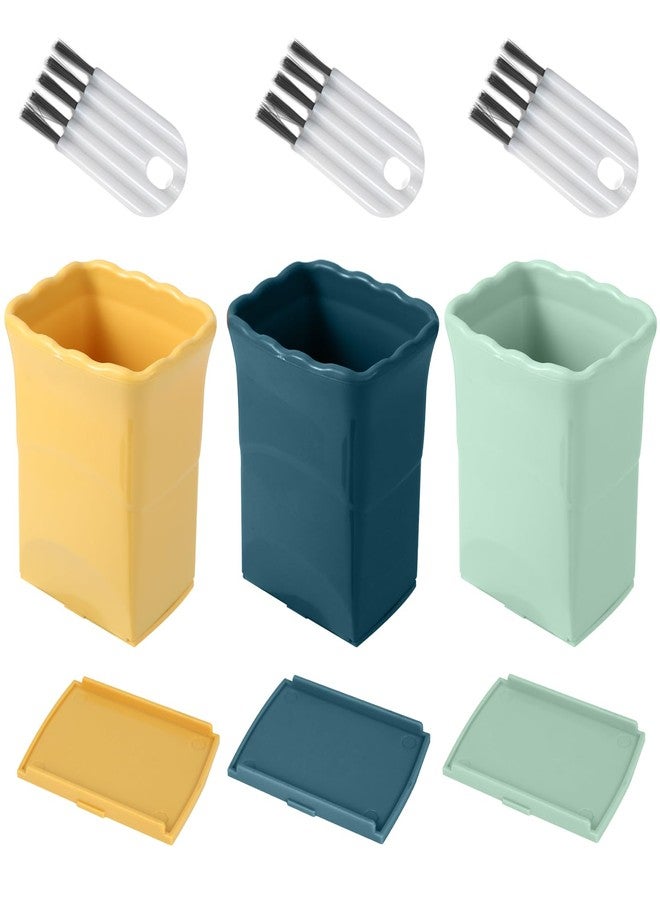 Dokpod 3 Pcs Cup Slicer with 3 Pcs Gap Cleaning Brushes Stainless Steel Strawberry Slicer Banana Slicers Fruit Slicer Fruit Cutters Multifunctional Soft Fruit and Vegetable Slice Fresh Platter Making - Image 1