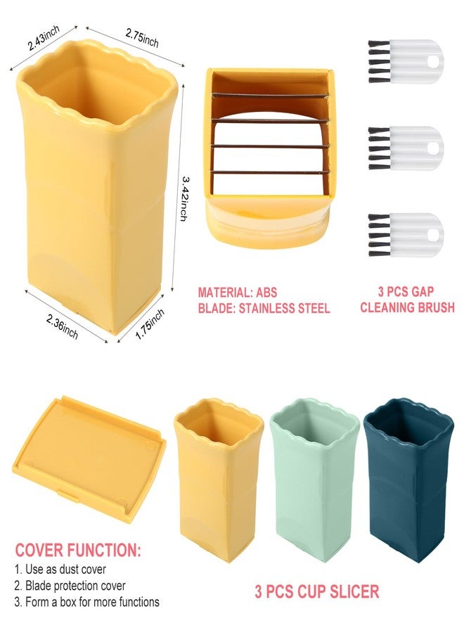 Dokpod 3 Pcs Cup Slicer with 3 Pcs Gap Cleaning Brushes Stainless Steel Strawberry Slicer Banana Slicers Fruit Slicer Fruit Cutters Multifunctional Soft Fruit and Vegetable Slice Fresh Platter Making - Image 5