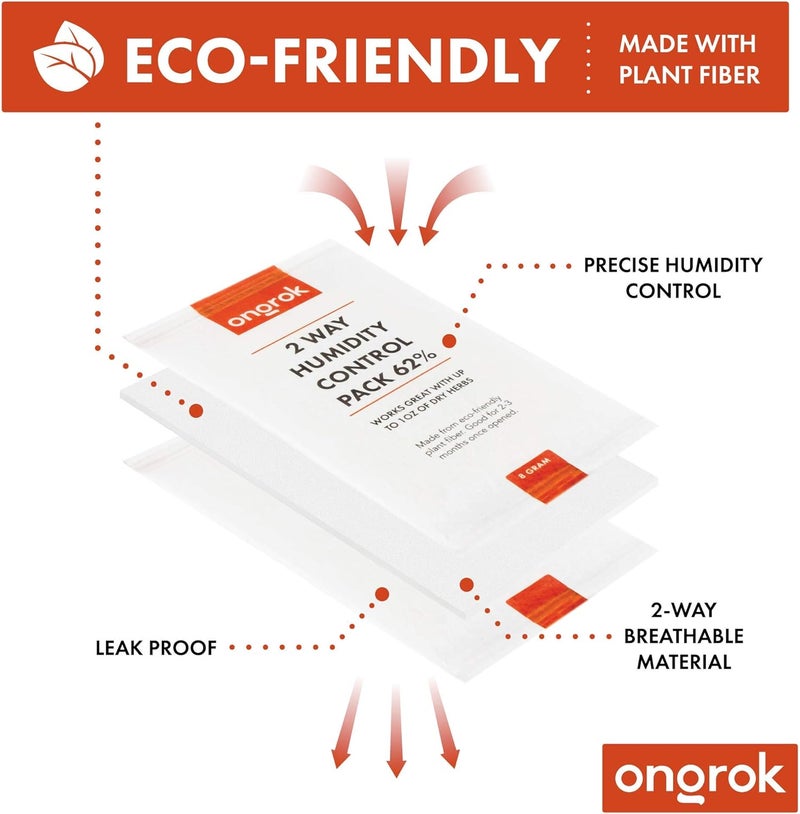 ONGROK 8 Gram, 2 Way Humidity Control Packets, 62% RH, 12 Pack, Each Pack for up to 1 oz - Image 2