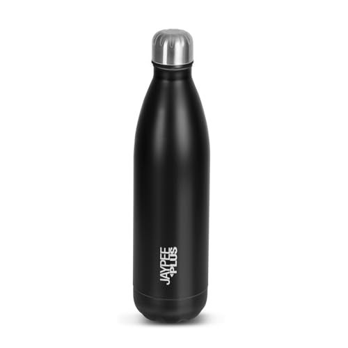 Jaypee Plus Alpha Vaccum Insulated Double Wall Thermosteel Flask 750 ml Water Bottle ISI Certified 24 Hours Hot and Cold Water Bottle for School,Office,Gym, Leakproof, Rustproof Steel Bottle,Black - Image 1