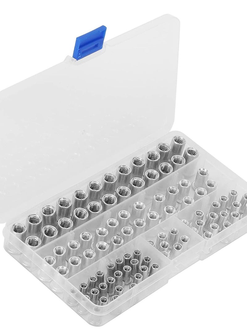 GGOOT Aluminum Threaded Rivet Nuts Durable Hardware Tools for Construction, Automobiles, Ships, Electrical Appliances and Home Furnishing 100Pcs M4 M5 M6 M8 - Image 1