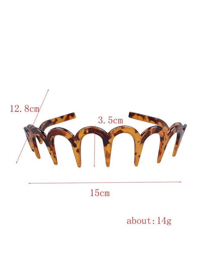 Suoirblss 2Pcs Women Comfortable Shark Tooth Comb Headband Hair Band U Toothed Headband Lady Hair Accessory (Dark Coffee Color + Light Coffee Color) - Image 2