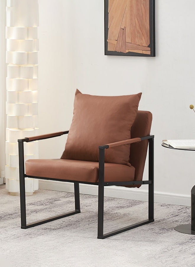 فورثكان كرسي جلوس عصري لغرفة المعيشة – كرسي مبطن مع إطار معدني، كرسي استرخاء فردي لغرفة النوم أو المكتب أو الشرفة أو ركن القراءة - Image 3