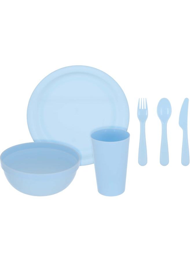 Alsaif Plastic Serving Set For Children 18 Pieces Blue 