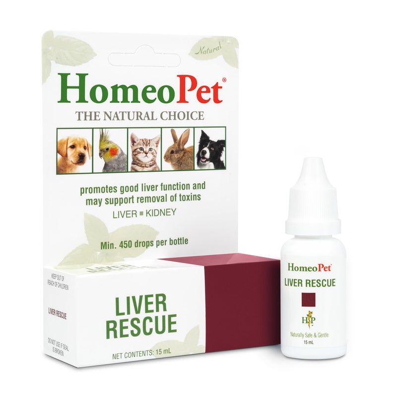 HomeoPet Liver Rescue, Safe and Natural Liver-Support Supplement for Cats, Dogs, and Other Small Animals, 15 Milliliters - Image 1