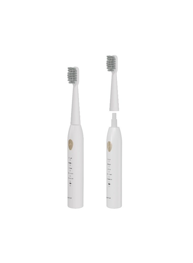 GREEN LION Sonic Plus Rechargeable Electric Toothbrush with 35 Days Working Time & 3 Pcs Head Brush / IPX7 Waterproof / 2 min Smart Timer / Nylon Bristle Material - White - Image 2
