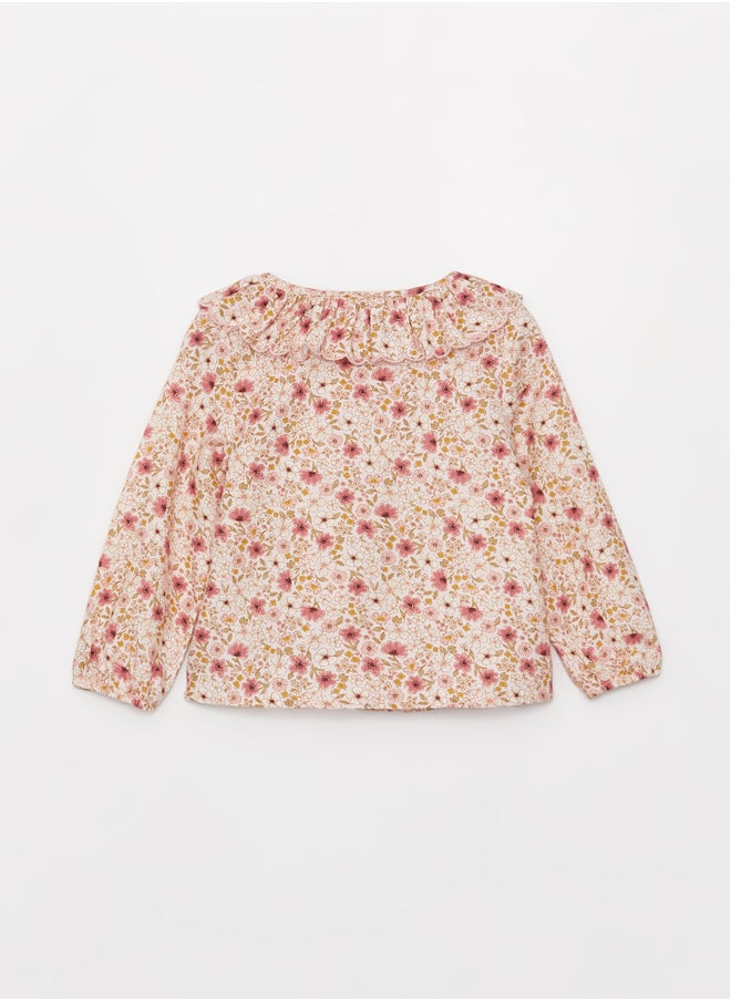 LC WAIKIKI Bebe Collar Long Sleeve Patterned Baby Girl Shirt  - Image 2