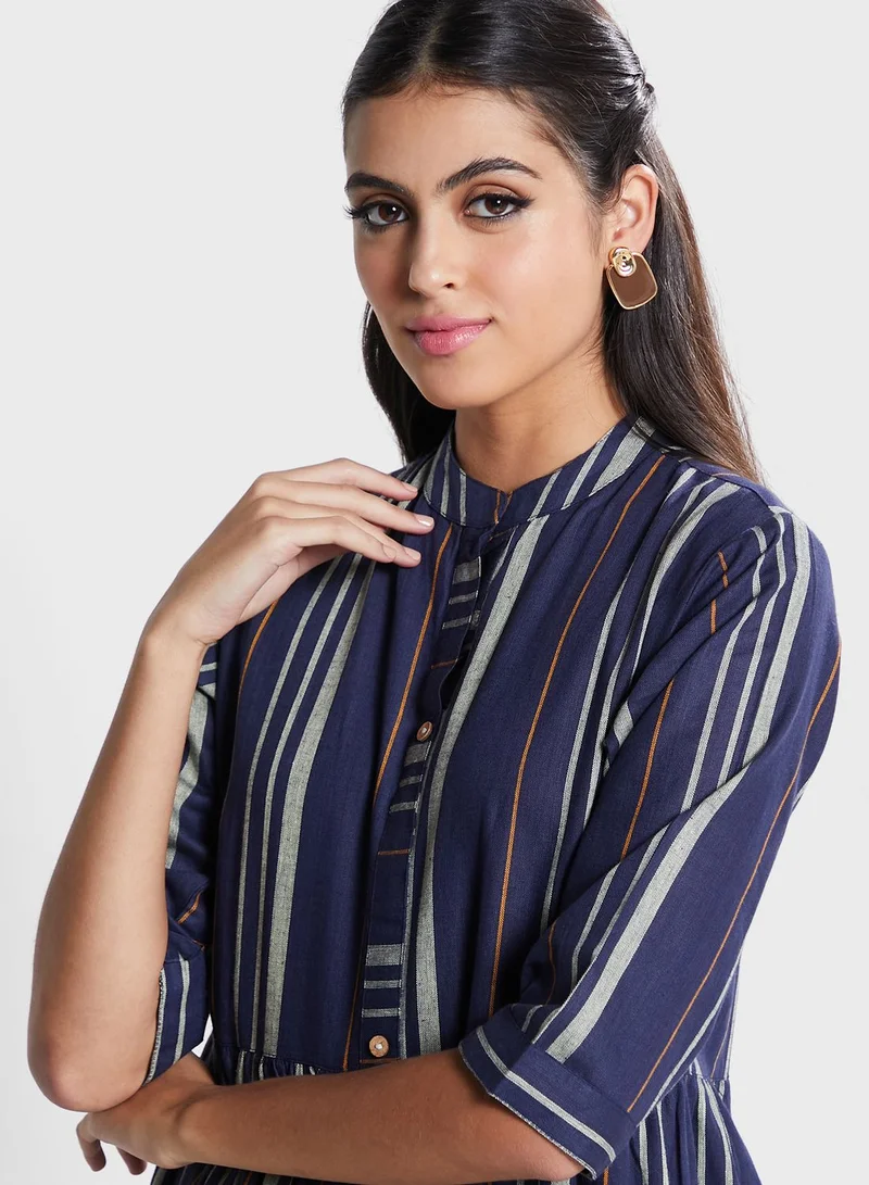 kolaba Striped Button Down Dress