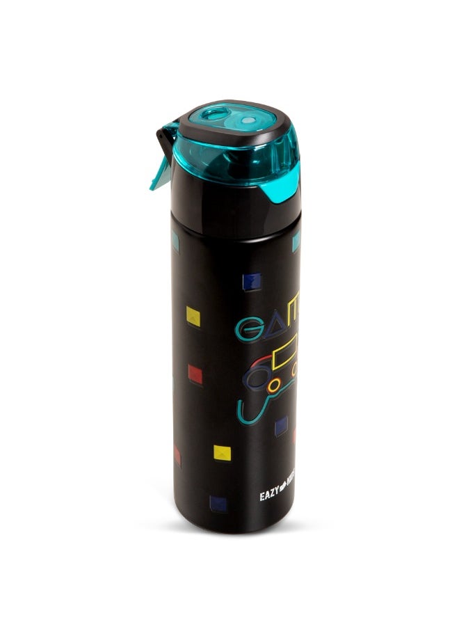 Eazy Kids Eazy Kids - Insulated Stainless Steel Water Bottle w/ Spray -Gamer, 640ml Black  - Image 3