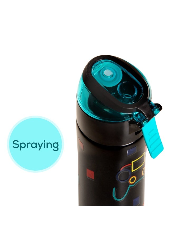 Eazy Kids Eazy Kids - Insulated Stainless Steel Water Bottle w/ Spray -Gamer, 640ml Black  - Image 5