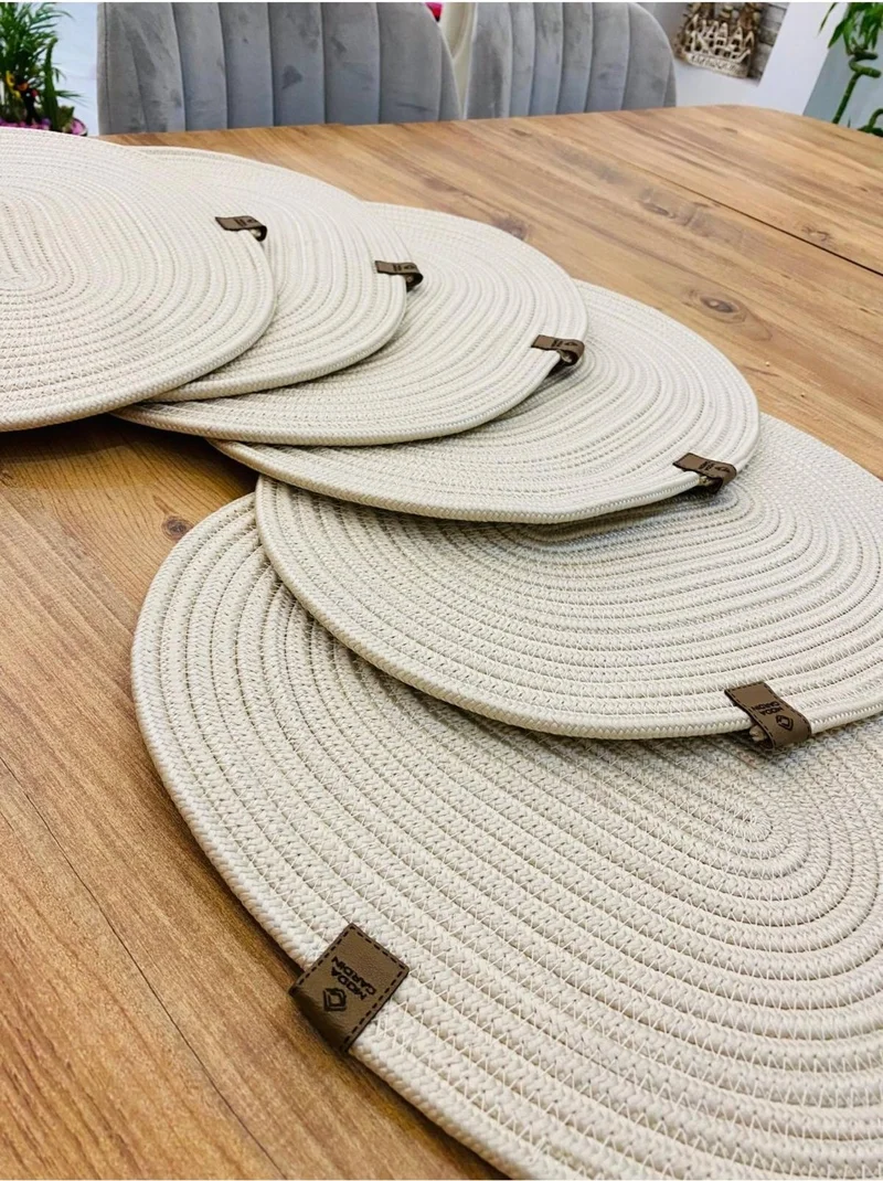 بدز ديري BDZ Leather Wicker Jute Presentation Plate American Service Oval Subpla 6 Pieces