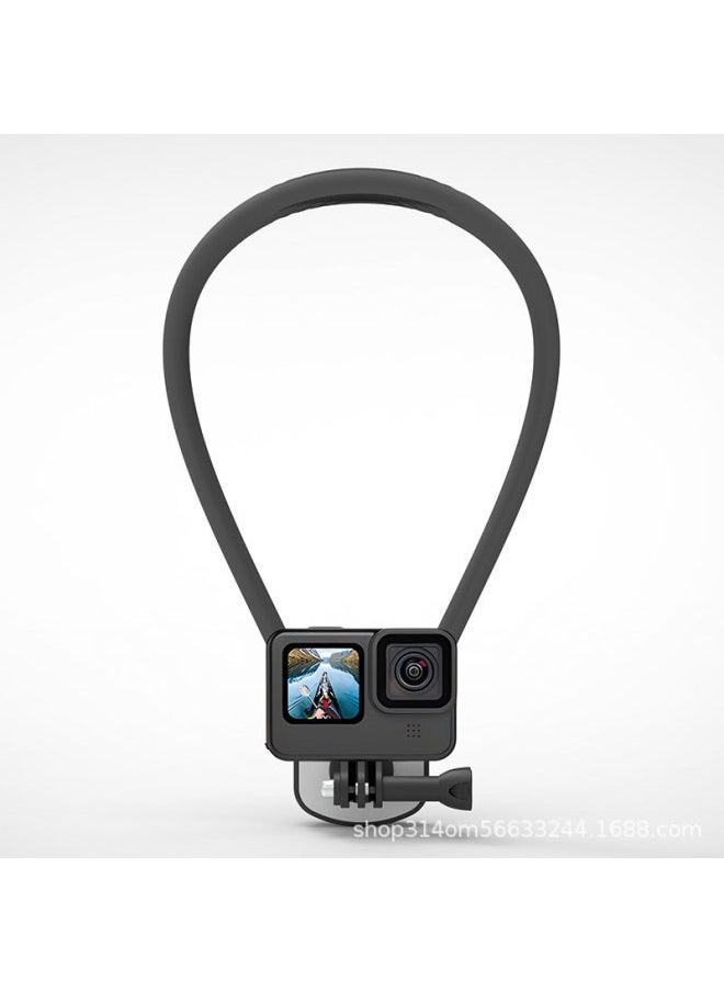 Generic Hanging Neck Mobile Phone Magnetic Bracket First Viewing Angle Shooting Live Riding Mountaineering Fishing Outdoor Sports Camera Accessories-Color:Camera Style Halter Stand Black  - Image 1