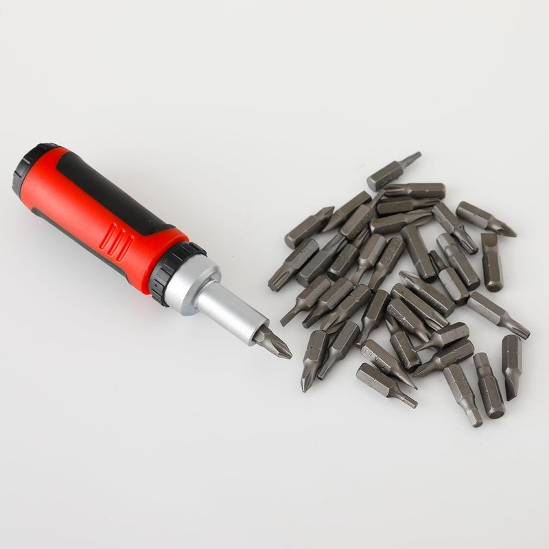 Kuber Industries Screwdriver Bits Set|38 In One With 38 Screws|Professional Magnetic Driver Set|Idol For Laptop, Mobile, Computer, Repairing Preparations (Red) - Image 3