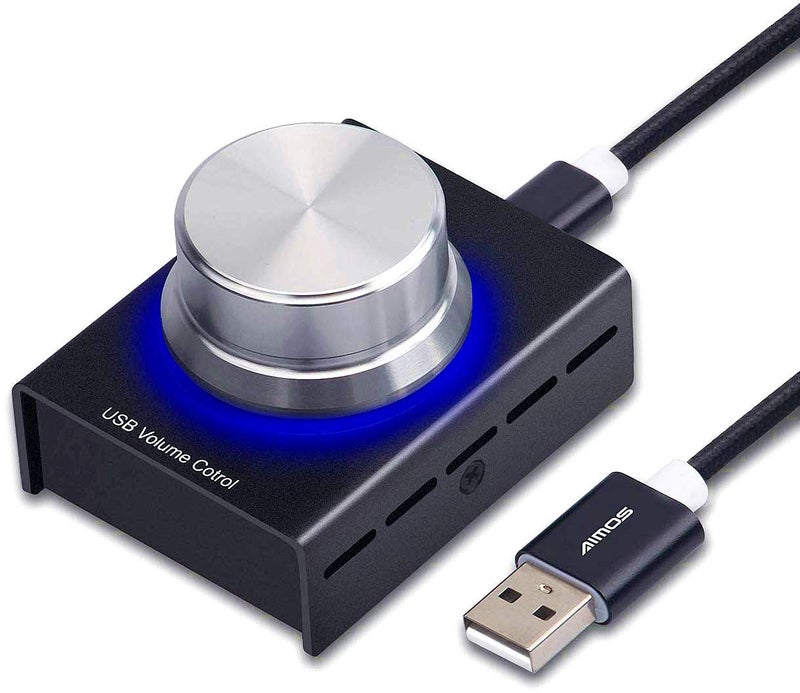 AIMOS USB Volume Control, AIMOS Lnline Volume Knob Lossless Audio Computer with 6.57ft USB Cable Mute Volume Control and PC Speakers Switch Control Module for XP, MAC, Vista, Win 7, 8, 10, Android Etc - Image 1
