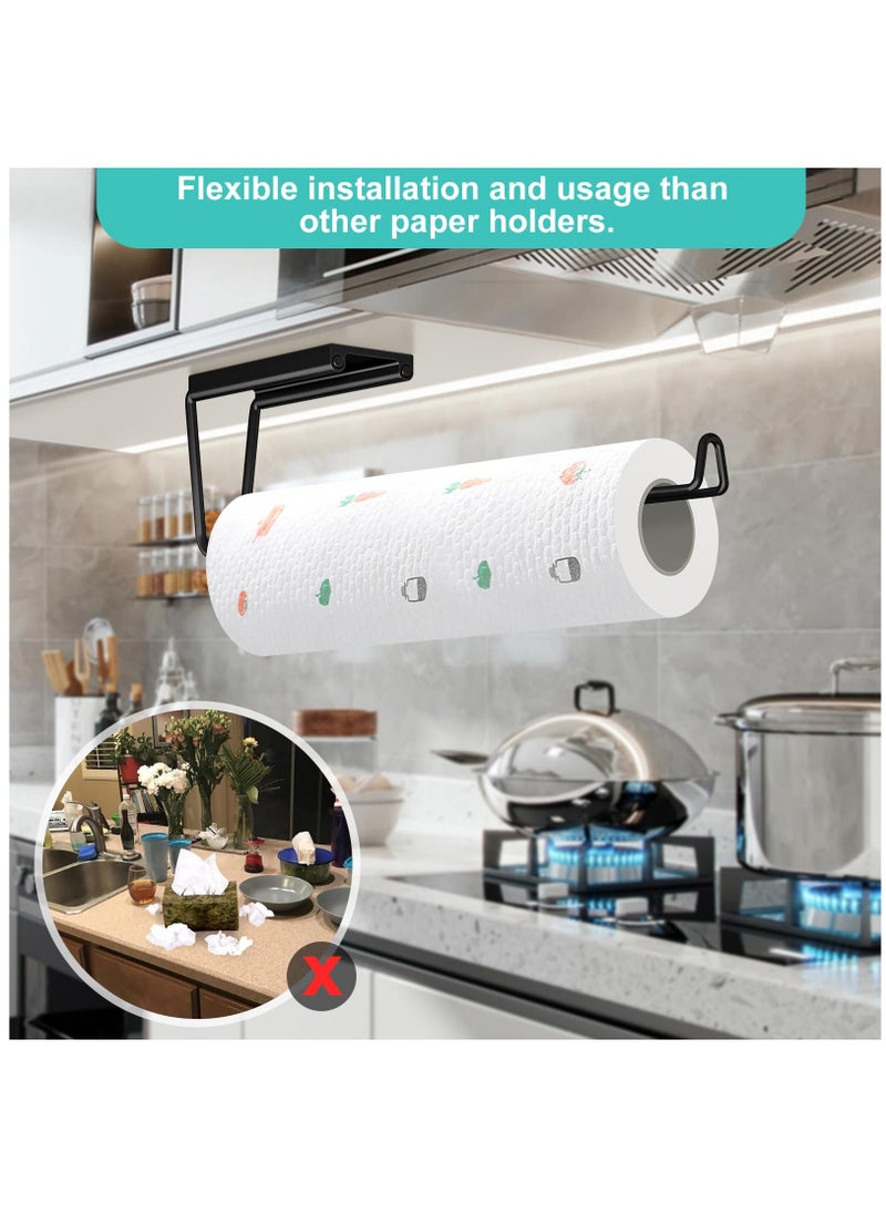 Excefore Paper Towels Holder, Wall Mounted Paper Towel Holders Napkin Holders for Kitchen Self-Adhesive or Drilling, for Kitchen Bathroom  - Image 5