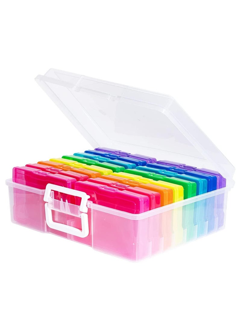 Generic Transparent Photo Case 4" x 6" Photo Box Storage - 16 Inner Photo Keeper Photo Organizer Cases Photos Storage Containers Box for Photos (Multi-Colored)  - Image 1