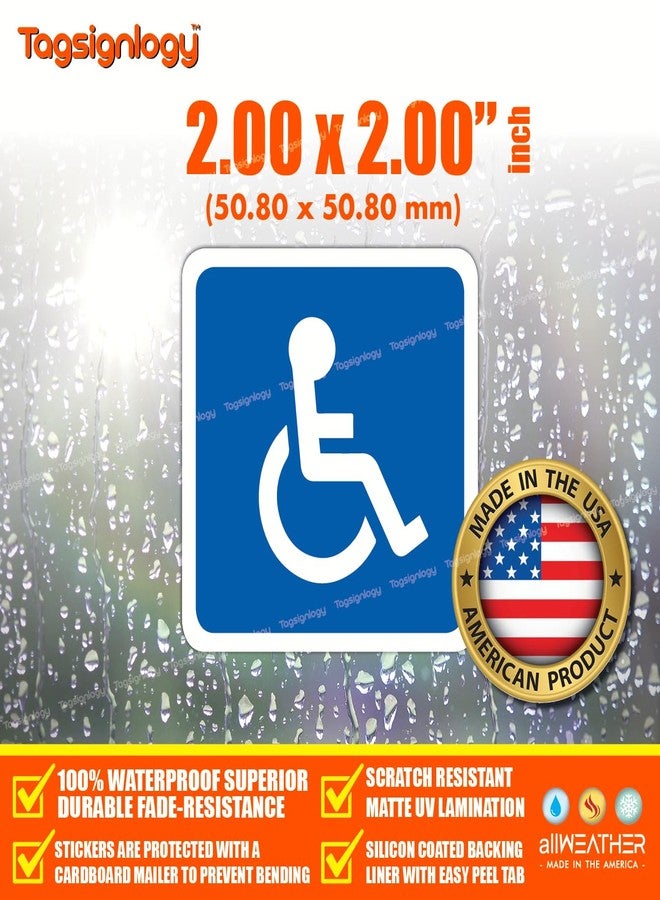 Tagsignlogy (6 pcs) 2.00" Wheelchair Symbol Handicapped Car Parking Disabled Sign Decals ADA Compliant UV Weatherproof [12-Year Fade-Proof Guarantee] Handicap Accessible Logo Waterproof Vinyl Stickers - Image 4