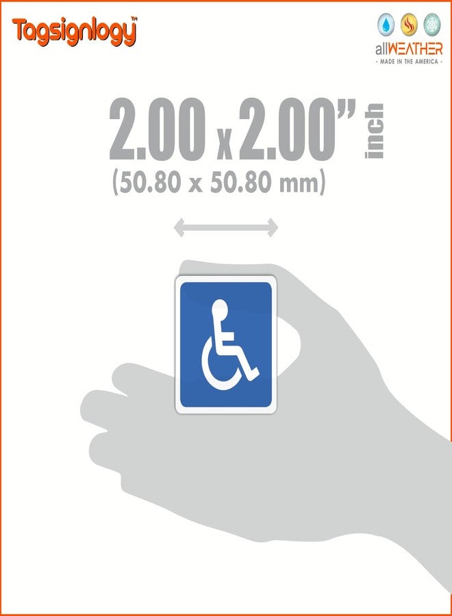 Tagsignlogy (6 pcs) 2.00" Wheelchair Symbol Handicapped Car Parking Disabled Sign Decals ADA Compliant UV Weatherproof [12-Year Fade-Proof Guarantee] Handicap Accessible Logo Waterproof Vinyl Stickers - Image 2