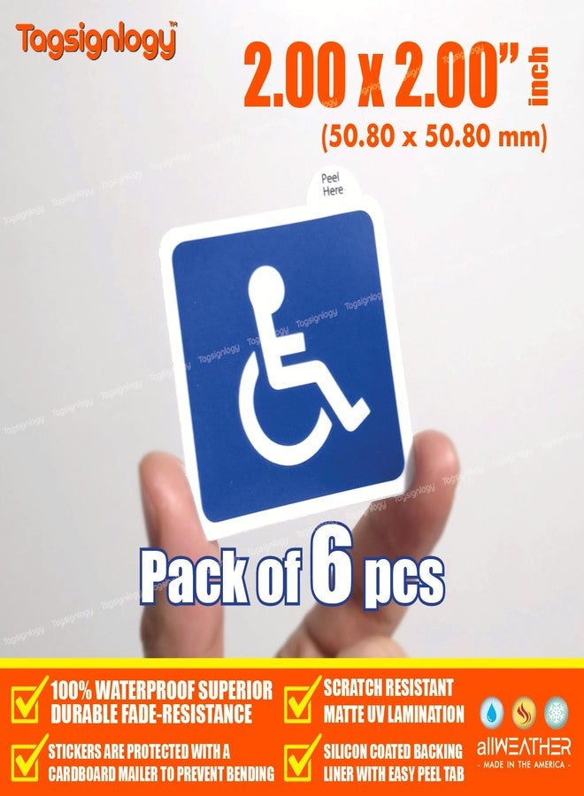 Tagsignlogy (6 pcs) 2.00" Wheelchair Symbol Handicapped Car Parking Disabled Sign Decals ADA Compliant UV Weatherproof [12-Year Fade-Proof Guarantee] Handicap Accessible Logo Waterproof Vinyl Stickers - Image 5