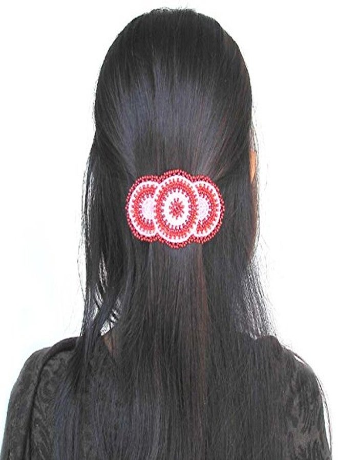 La vivia Handmade Beaded Indian Jewelery Hair Barrette for women's,Native American Style Seed Beaded Hair Clip,Hair Band,One of a kind fashion Jewelery. Z-40-SB-26 - Image 2