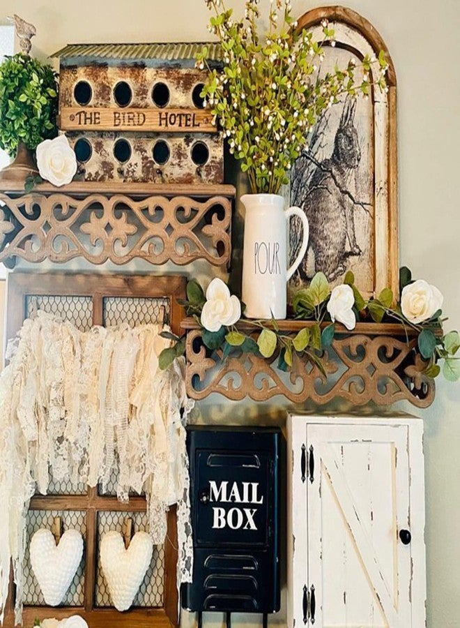 Smaroll Large Rustic Easter Decorations Rabbit Painting with Wooden Arched Frame Farmhouse Decoration Hanging Plaque Bunny Photo Sign Pediments,11 x 16.6 inch - Image 4