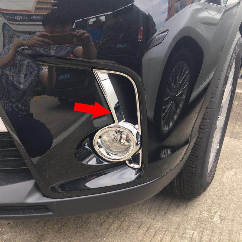 Beautost Chrome Front Fog Light Lamp Cover Trims for Toyota New Highlander 2018-2019 - Image 1
