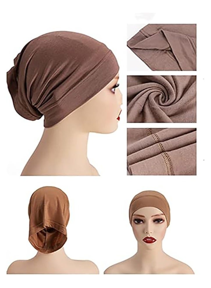 RATSAW 6 Pieces Women Under Scarf Hat Cap Bonnet Hijab Islamic Neck Cover Muslim Under Scarf Hijab Cap - Image 2