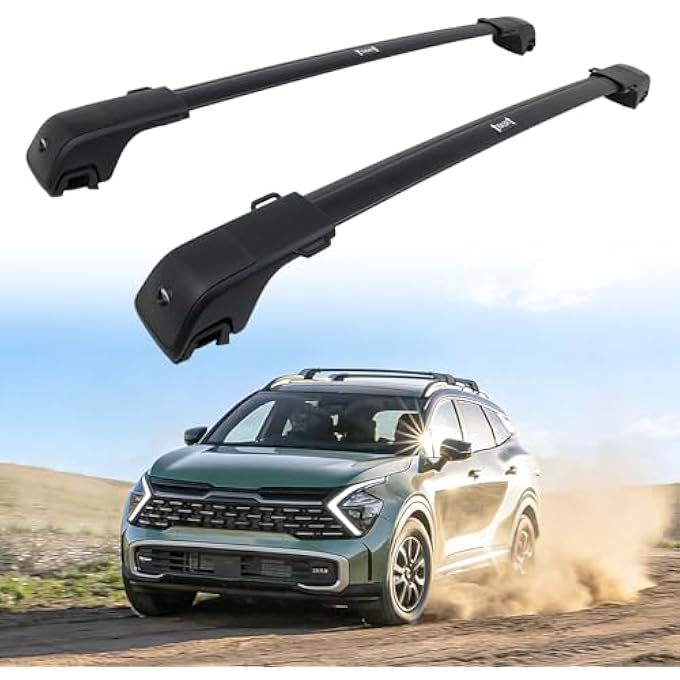 rayihni 265LBS Cross Bars Roof Rack Fit for 2023-2026 Kia Sportage X-Pro X-line Aluminum Lockable Crossbars Cargo Bar Luggage Carrier Rooftop Accessories, for Storage Bag Kayak Snowboard Canoe Bike - Image 2