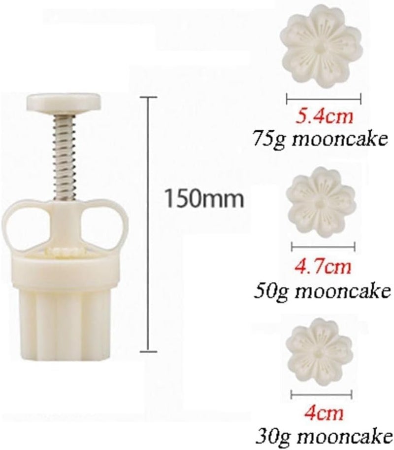 Zhuluck White Mold with 6 Petals 30g Mooncake Mould Hand Press Cookie Stamps, Cherry Blossom Flower Stamps, Mid-Autumn Festival Pastry Tool Pie Making, Cookie Stamps Baking Tools and Accessories - Image 2
