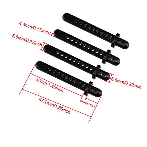 Shaluoman RC Aluminum Body Post Mounts for AXIAL 1:10 SCX10 Upgrade Parts Black Pack of 4 - Image 4