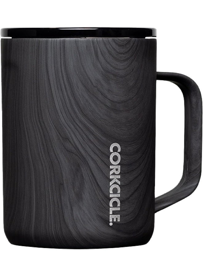 Corkcicle Triple Insulated Coffee Mug with Lid and Handle, Burnt Wood, 16 oz – Stainless Steel Travel Mug Keeps Beverages Hot for 3+ Hours – Non-Slip, Easy-Grip, Spill-Resistant Tumbler - Image 1