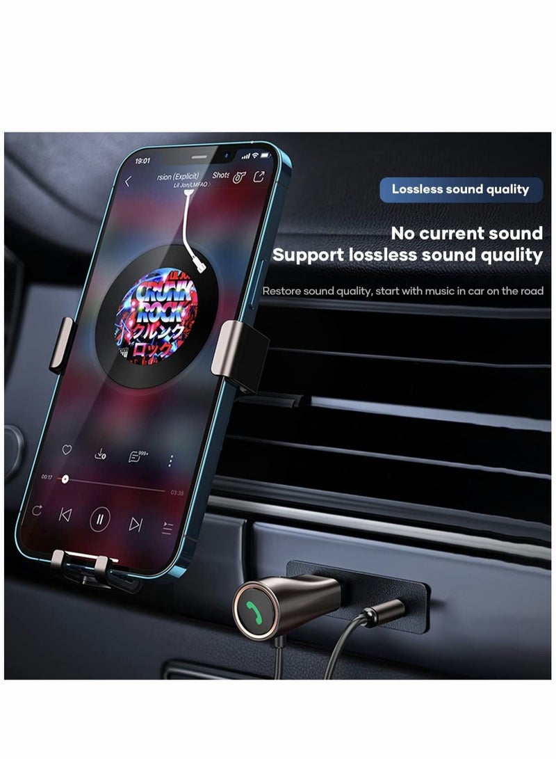 Captaintech Car Bluetooth Aux Adapter, 3.5mm Bluetooth Receiver 5.0 for Car, Bluetooth Adapter Wireless Receiver, Built-in Microphone for Hands-Free Calls - Image 4