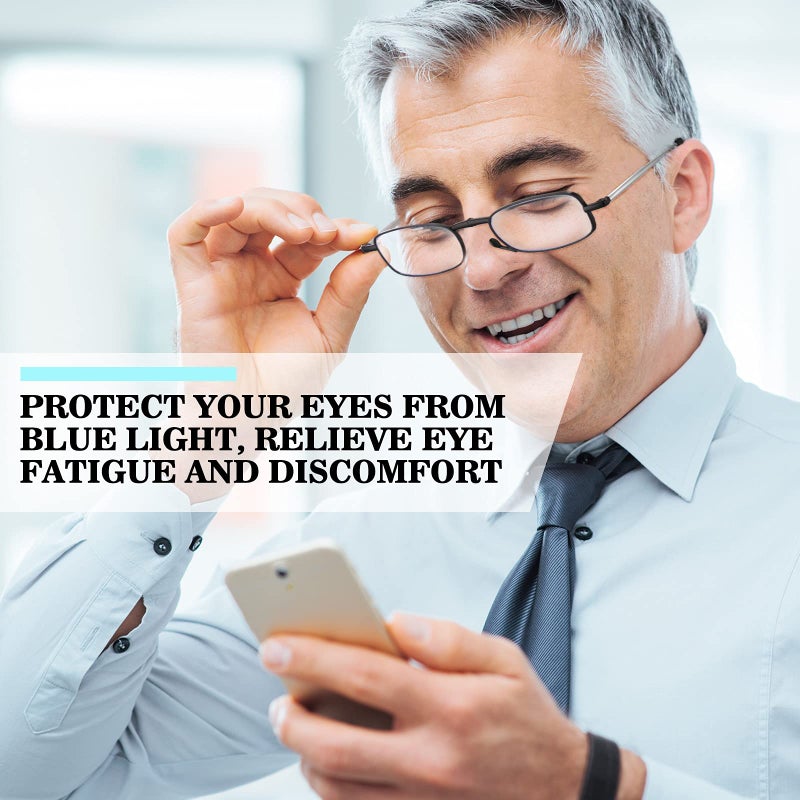 TOODOO 4 Pairs Blue Light Blocking Reading Glasses Folding Reading Glasses  Small Folding Readers for Men Women (Black  2.5) - Image 4