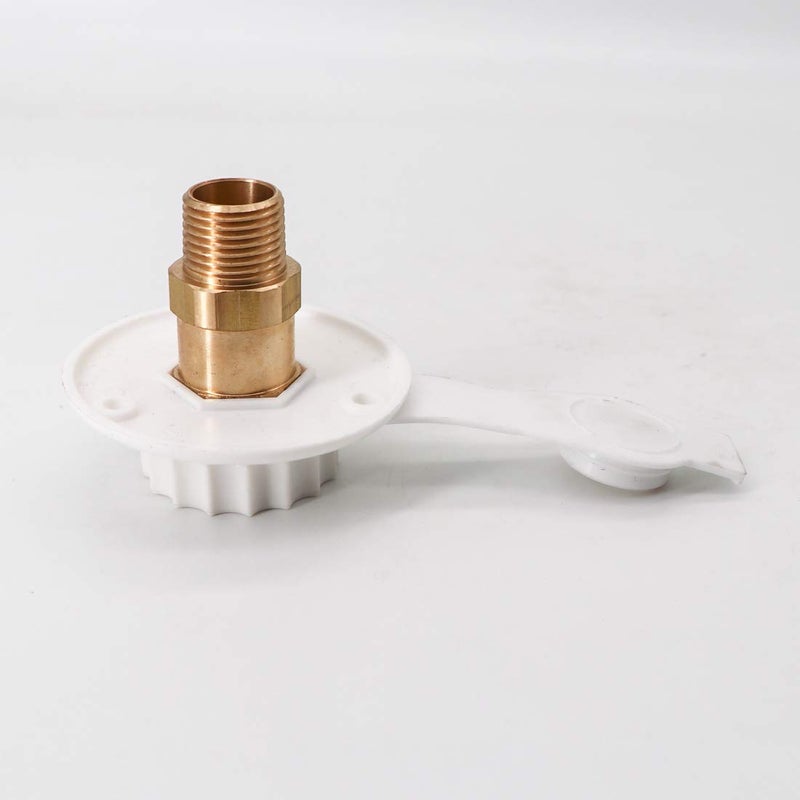 KIPA RV City water Fill inlet flange brass RV water hookup Connector FPT 1/2" Female thread 3" Flange white, With check valve backflow preventer in city water connection - Image 5