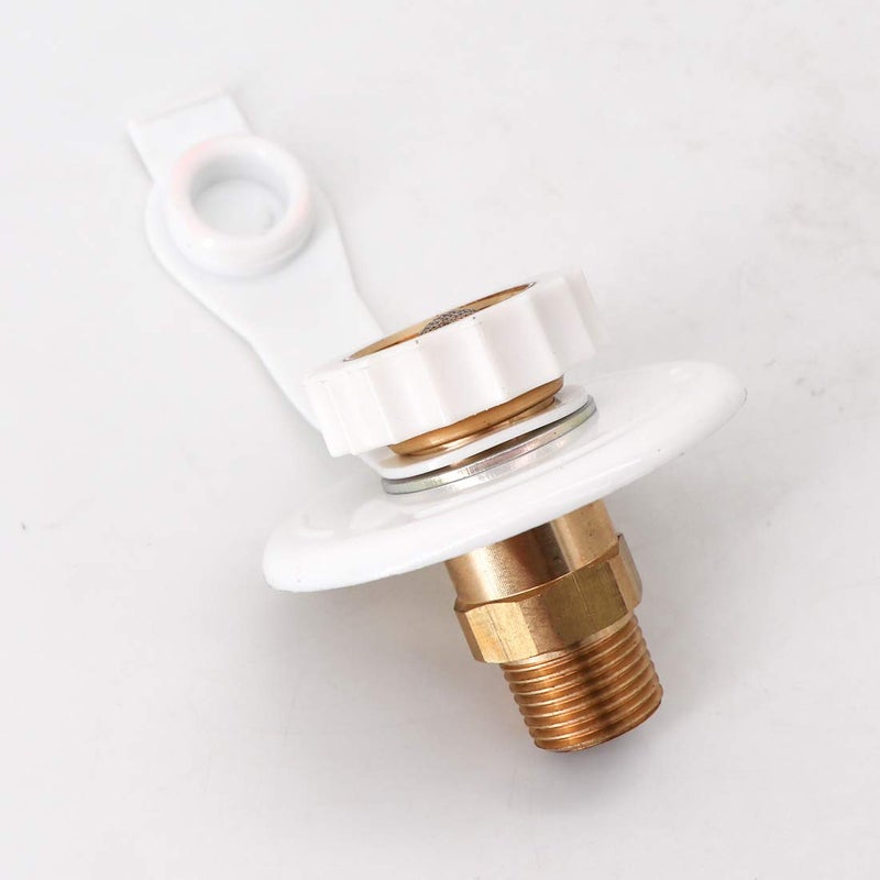 KIPA RV City water Fill inlet flange brass RV water hookup Connector FPT 1/2" Female thread 3" Flange white, With check valve backflow preventer in city water connection - Image 4