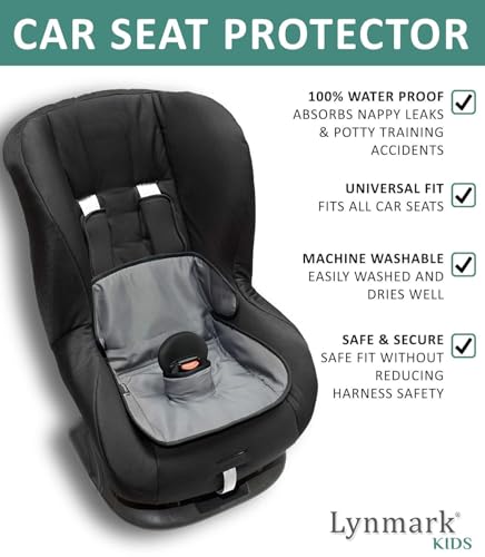 Lynmark Potty Training Car Seat Protector Cover Waterproof Soft Piddle Pads for Toddlers and Baby Carseat TravelFriendly Universal Washable Liner Mat for Spills Nappy Leaks Accidents Grey - Image 3